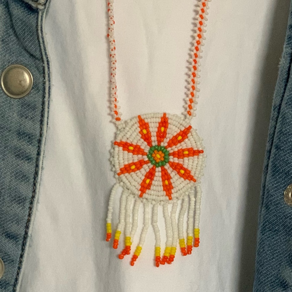 Vintage flower Beaded necklace